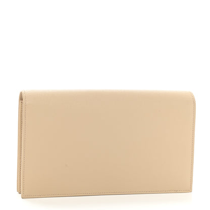 Saint Laurent Grain De Poudre Classic Kate Monogram Clutch Nude Powder 3 of 10