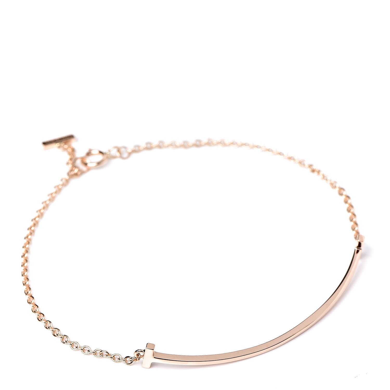 Tiffany 18K Rose Gold T Smile Bracelet 1 of 7