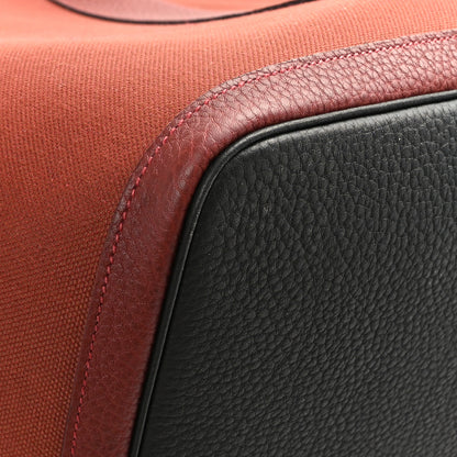 Hermes Toile Militaire Negonda Garden Party Voyage Colorblock 49 GM Black Rouge H 7 of 10