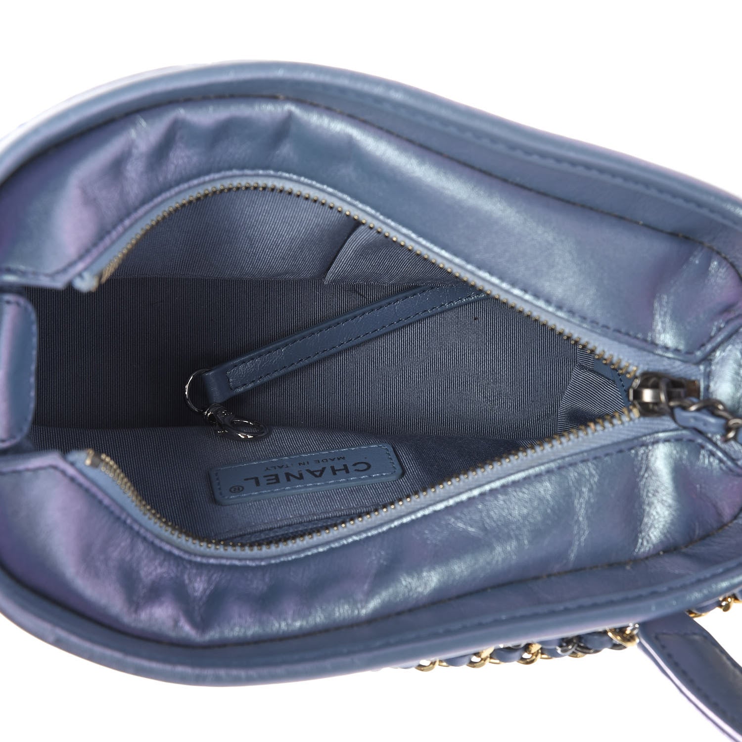 Chanel Iridescent Lambskin Calfskin Quilted Small Gabrielle Hobo Blue 5 of 9
