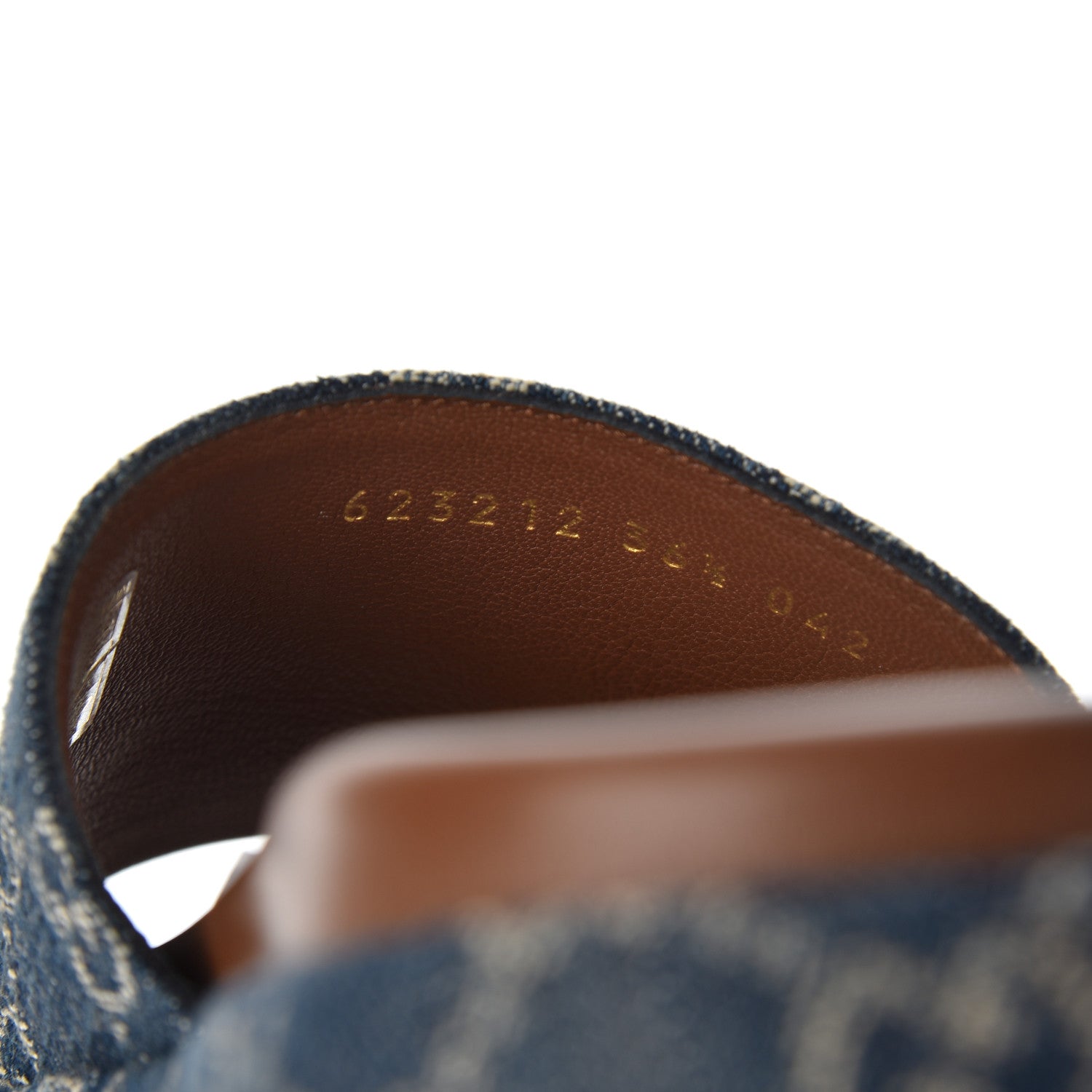 Gucci New Denim GG Monogram Angelina Platform 55mm Slide Sandals 36.5 Blue Tea 9 of 10