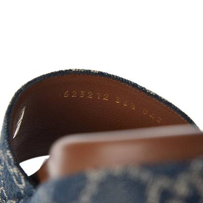 Gucci New Denim GG Monogram Angelina Platform 55mm Slide Sandals 36.5 Blue Tea 9 of 10