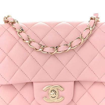 Chanel Lambskin Quilted Mini Square Flap Light Pink 15 of 21