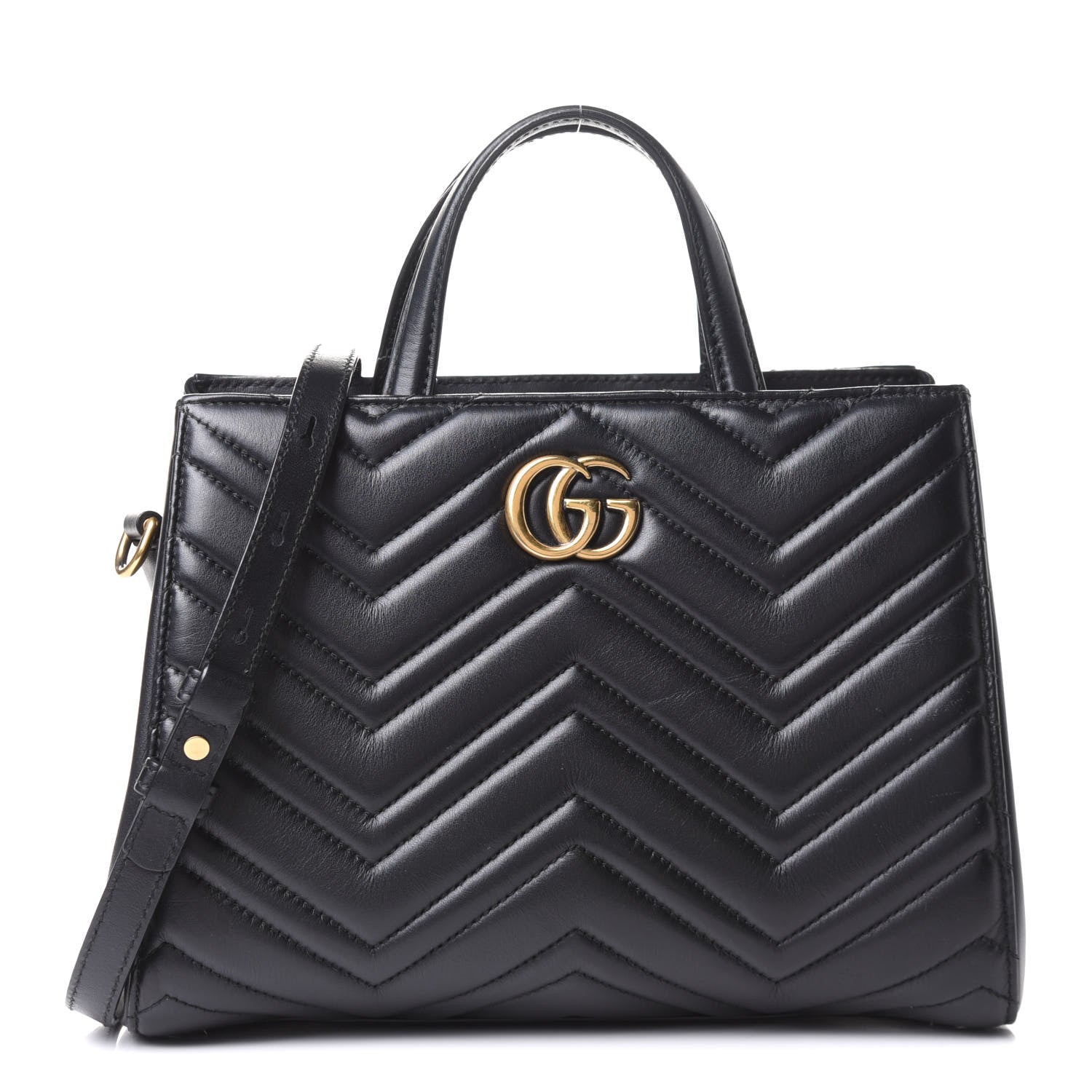 Gucci Calfskin Matelasse Small GG Marmont Tote Black 1 of 11