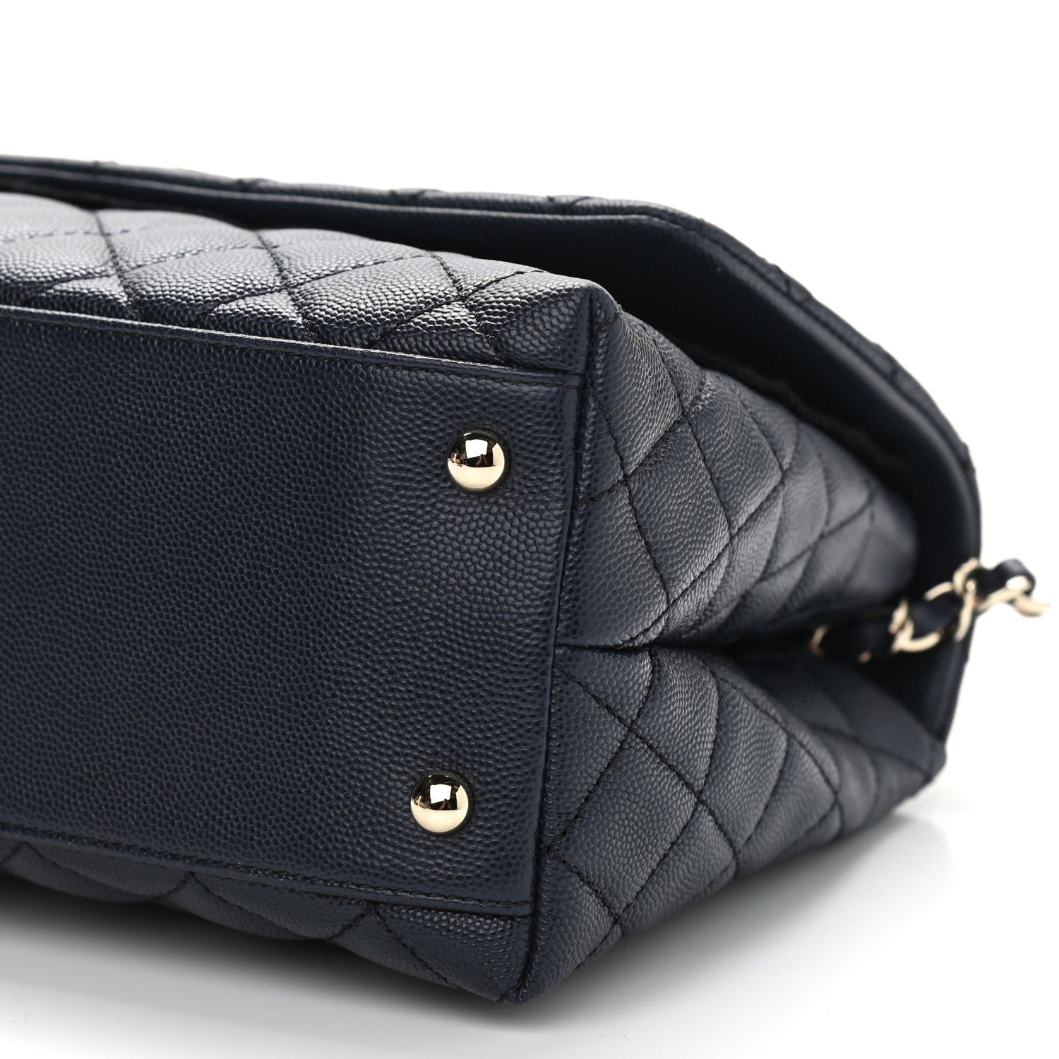 Chanel Caviar Quilted Small Coco Handle Flap Navy 10 of 11