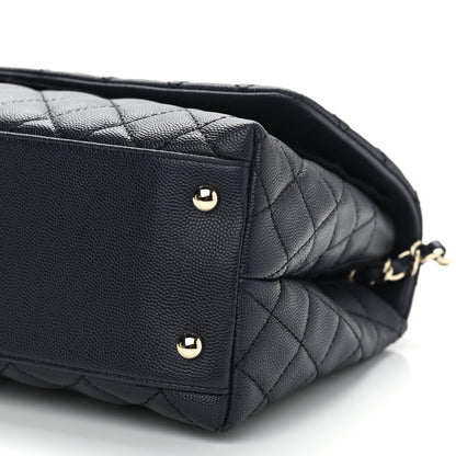 Chanel Caviar Quilted Small Coco Handle Flap Navy 10 of 11