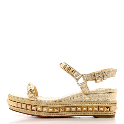 Christian Louboutin Specchio Vintage Cataclou 60 Platform Sandals 36 Platine Light Gold 1 of 12
