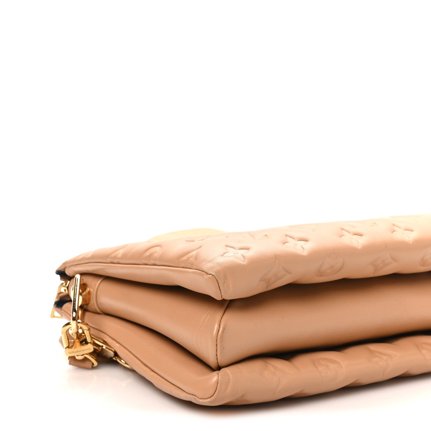 Louis Vuitton Lambskin Embossed Monogram Coussin PM Camel 8 of 9