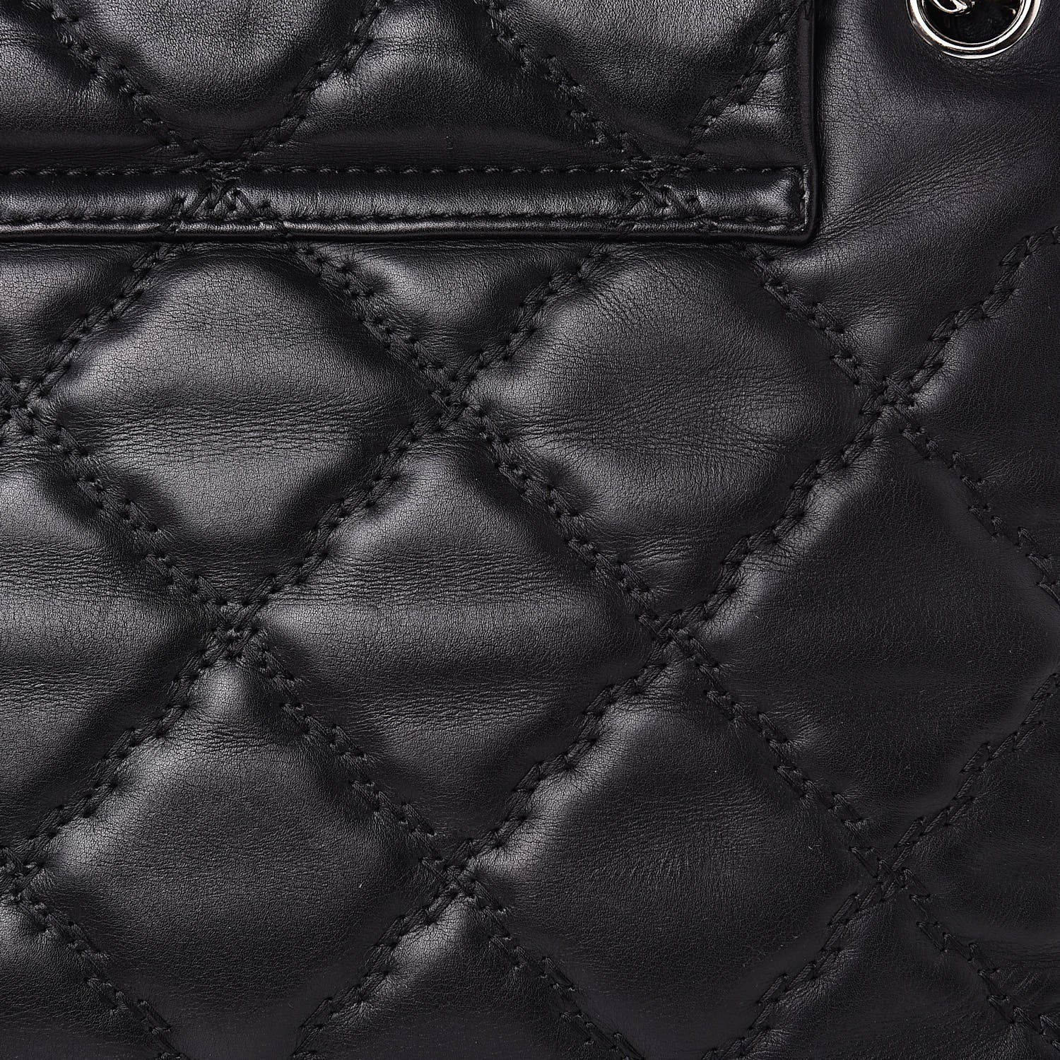 Chanel Calfskin Double Stitch Large Hamptons Flap Bag Black 12 of 16