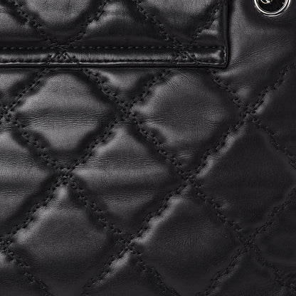 Chanel Calfskin Double Stitch Large Hamptons Flap Bag Black 12 of 16