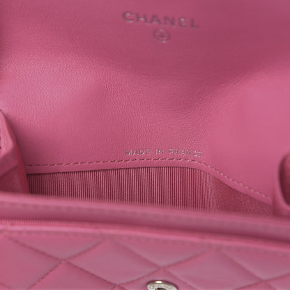 Chanel Lambskin Quilted Flap Card Holder Pink 7 of 9
