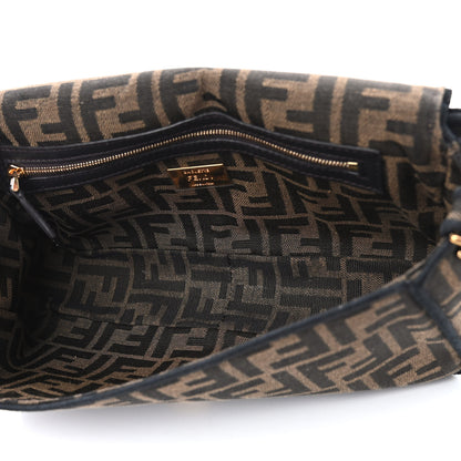 Fendi Fabric Jacquard FF 1974 Medium Baguette Tobacco Moro Black 5 of 9