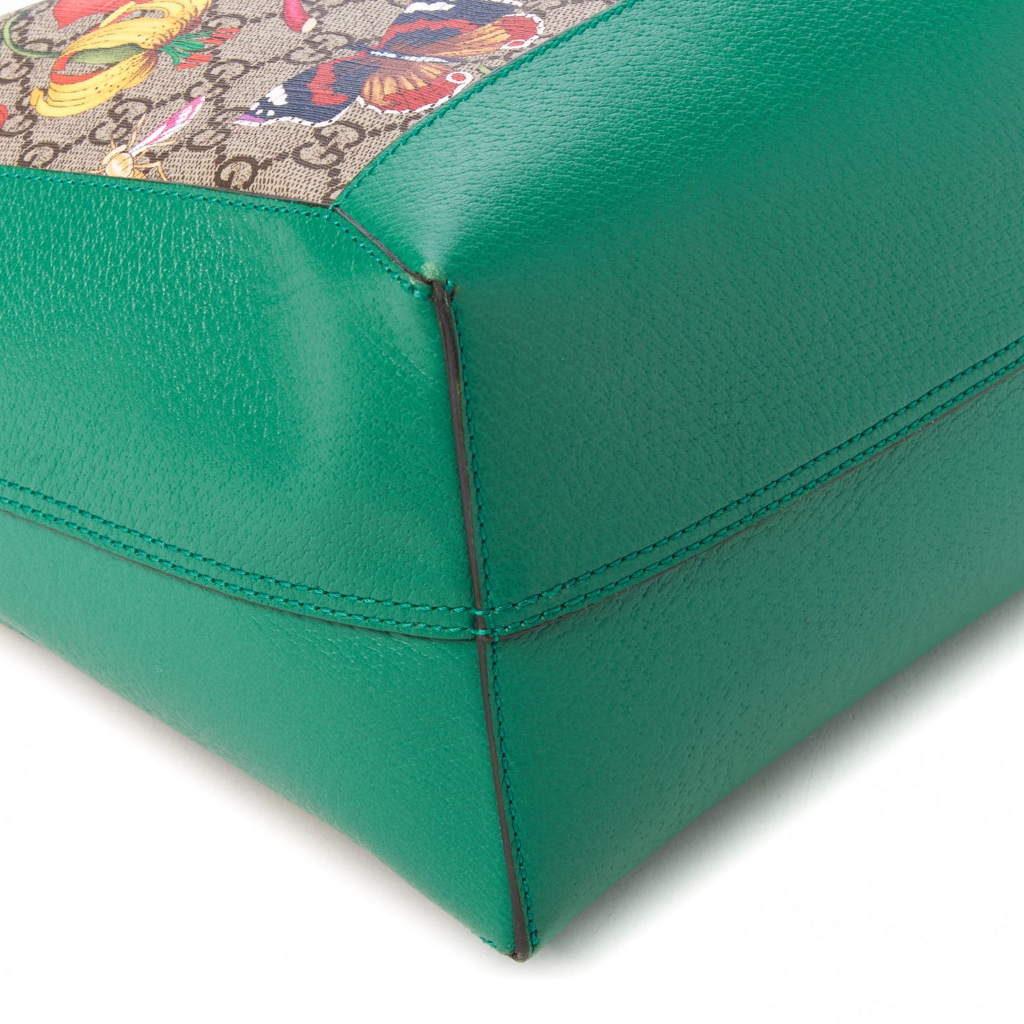 GG Supreme Monogram Flora Web Large Ophidia Tote Green