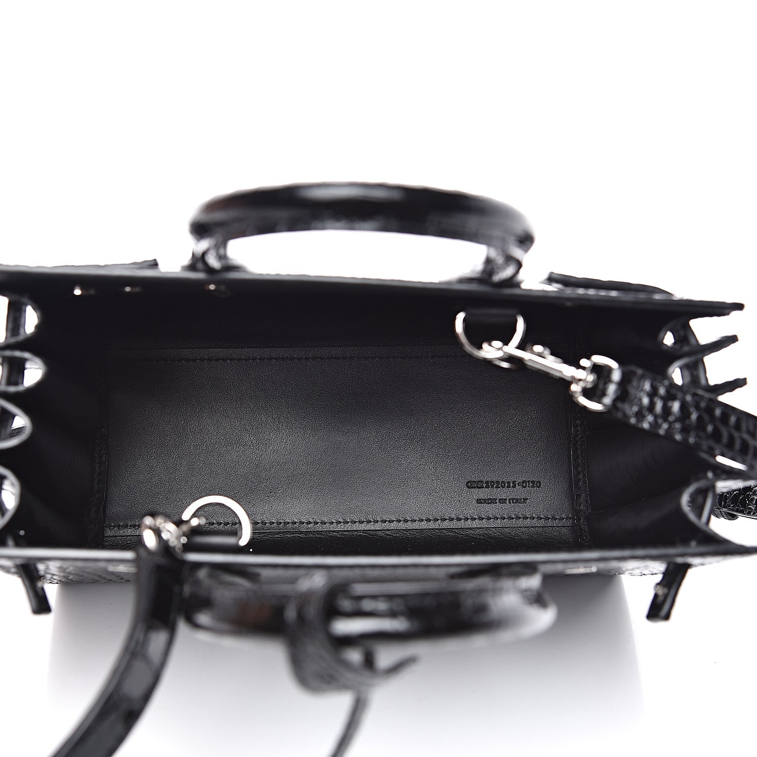 Saint Laurent Calfskin Crocodile Embossed Nano Sac De Jour Black 4 of 9