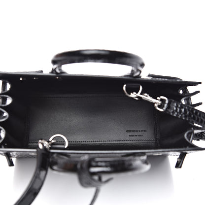 Saint Laurent Calfskin Crocodile Embossed Nano Sac De Jour Black 4 of 9