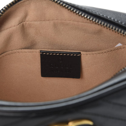 Gucci Calfskin Matelasse Mini GG Marmont Chain Shoulder Bag Black 8 of 9