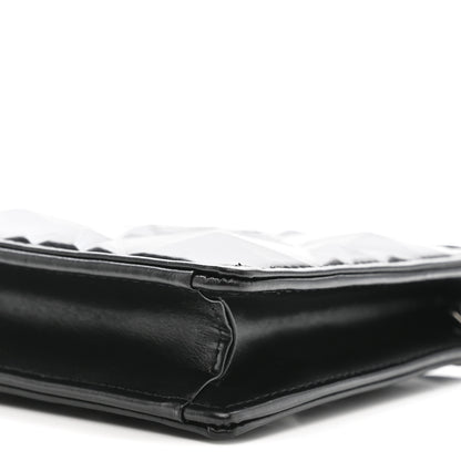 Christian Dior Calfskin Macrocannage Diamond Caro Zipped Pouch With Chain Black 10 of 10