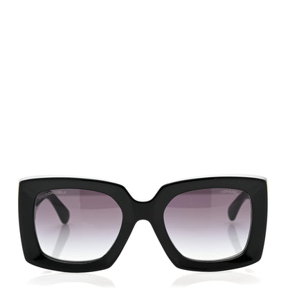 Chanel Acetate Rectangle Sunglasses 5435 Black 2 of 8