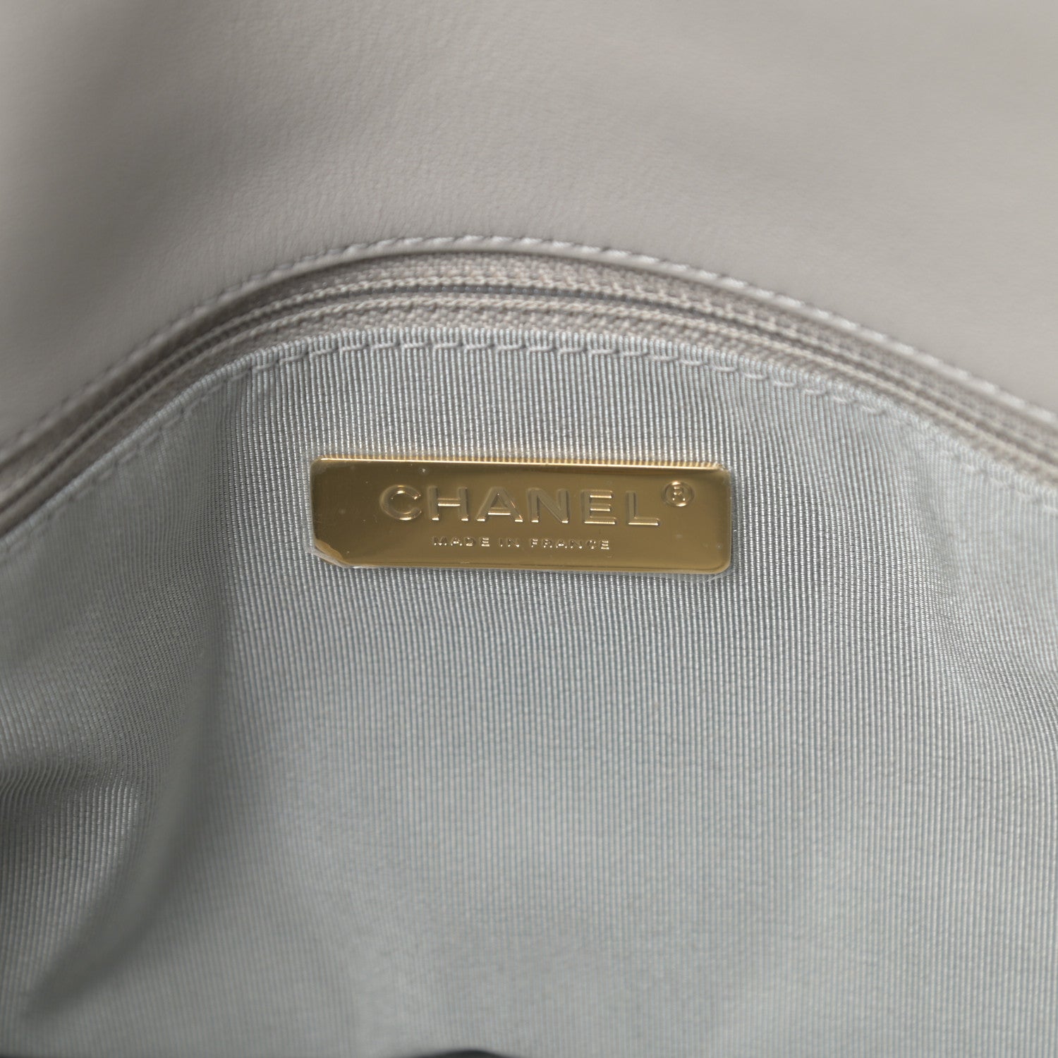 Chanel Goatskin Quilted Medium Chanel 19 Flap Grey 6 of 10