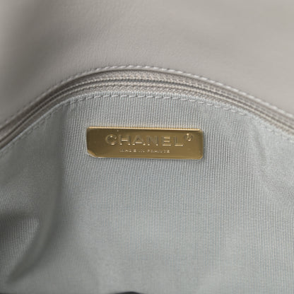 Chanel Goatskin Quilted Medium Chanel 19 Flap Grey 6 of 10