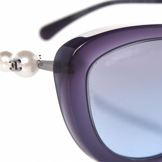 Chanel Acetate Pearl Cat Eye Sunglasses 5340-H Blue 7 of 10