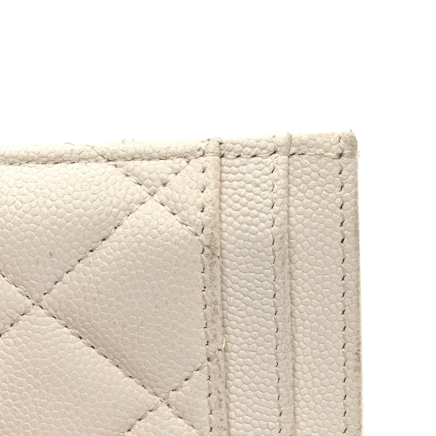 Chanel Caviar Quilted Vintage Mademoiselle Card Holder White 10 of 12