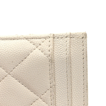 Chanel Caviar Quilted Vintage Mademoiselle Card Holder White 10 of 12
