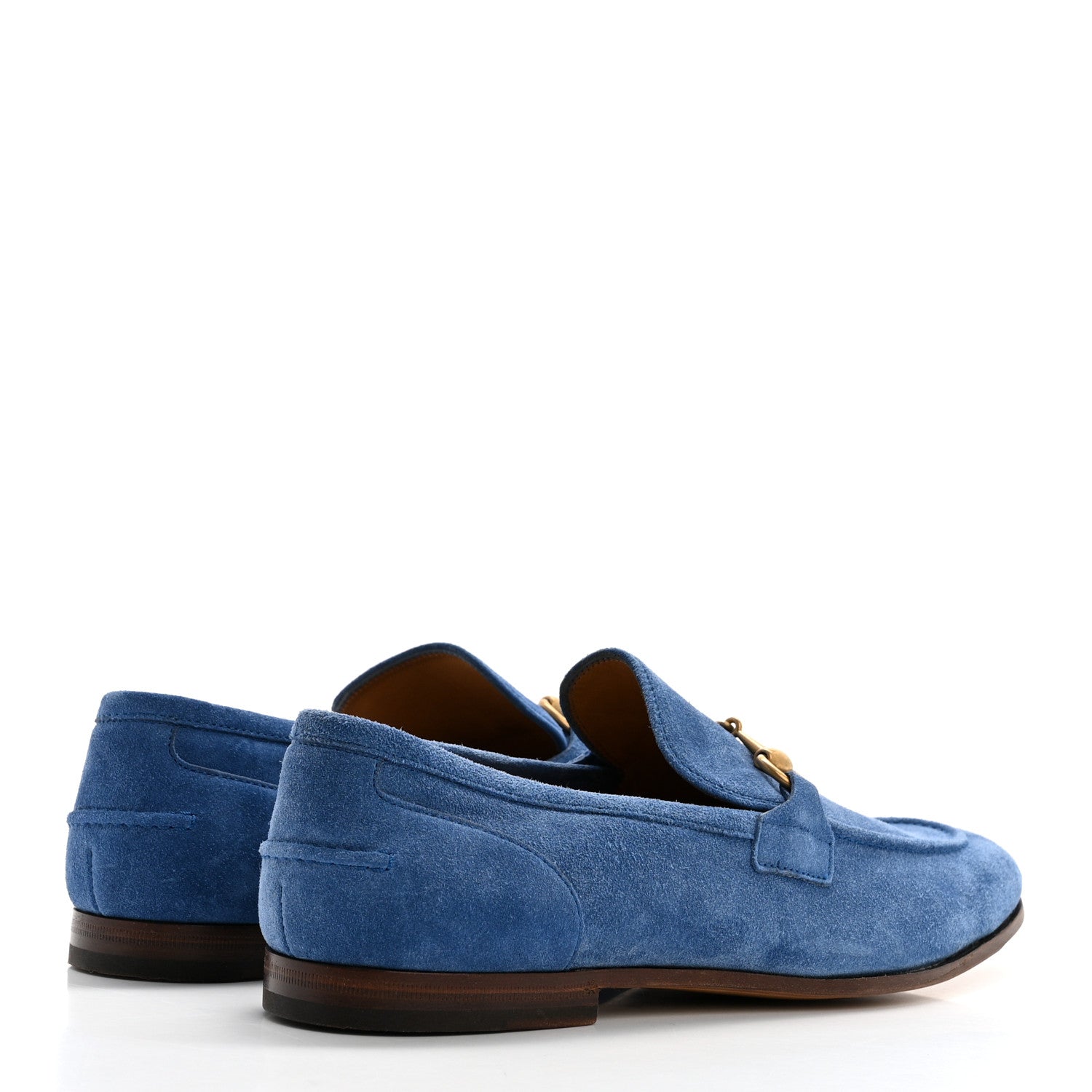 Gucci Suede Horsebit Mens Jordaan Loafers 8.5 Clear Blue 4 of 9
