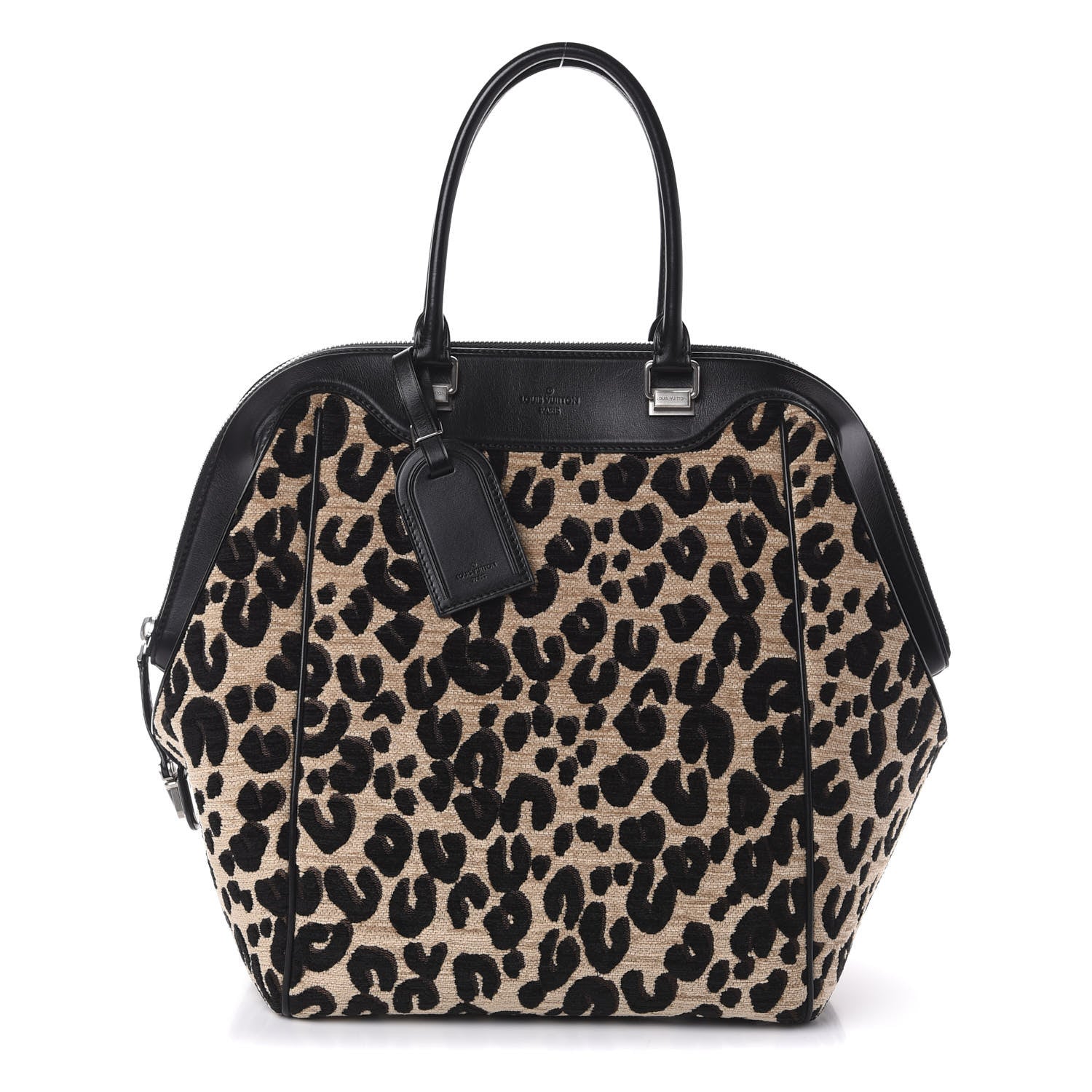 Louis Vuitton Jacquard Velvet Leopard Print Stephen Sprouse North South Bag Black 1 of 9