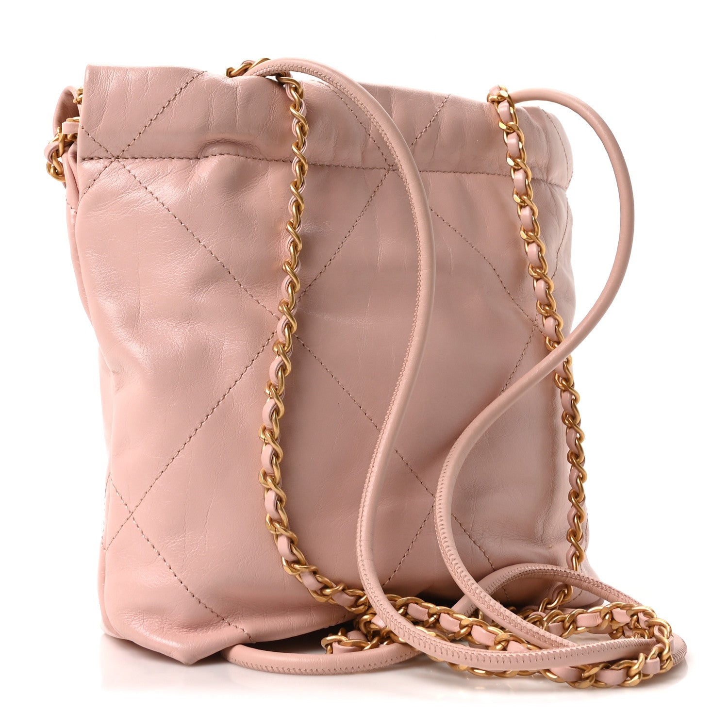 Chanel Shiny Calfskin Quilted Mini Chanel 22 Light Pink 3 of 11