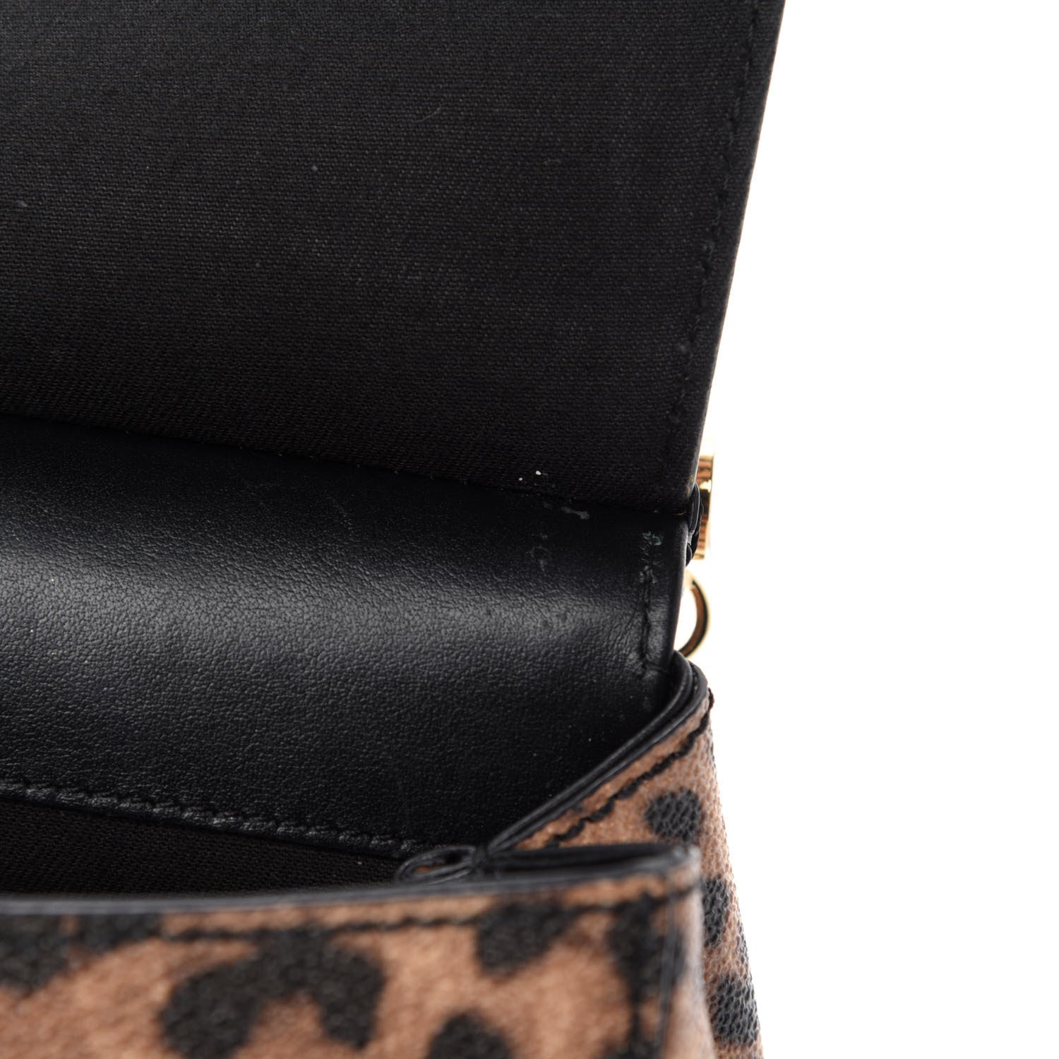 Dolce & Gabbana Dauphine Leopard Print Mini Miss Sicily Satchel Black 9 of 12