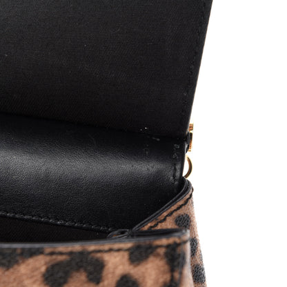 Dolce & Gabbana Dauphine Leopard Print Mini Miss Sicily Satchel Black 9 of 12