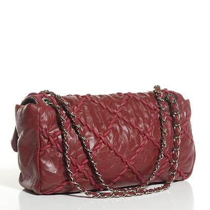 Chanel Calfskin Medium Ultra Stitch Flap Dark Red 3 of 7