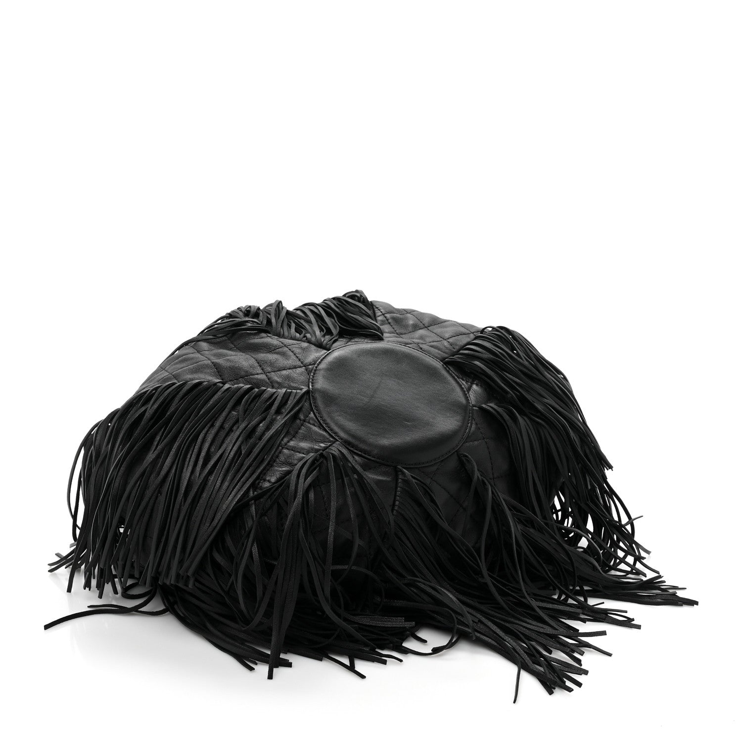 Chanel Lambskin Quilted Western Baluchon Fringe Bag Black 4 of 9