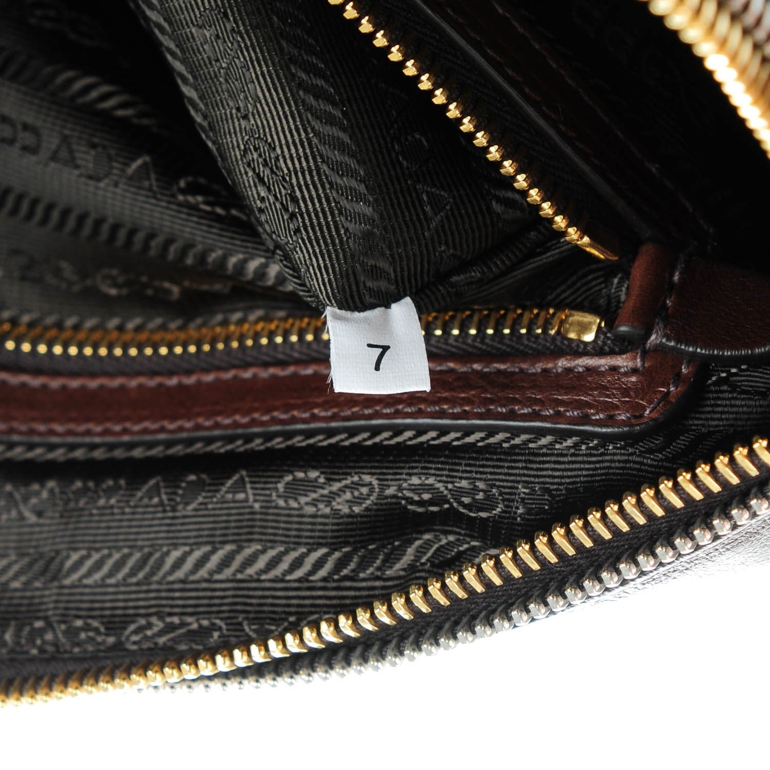 Prada Glace Calf Studded Tote Bruciato 8 of 9
