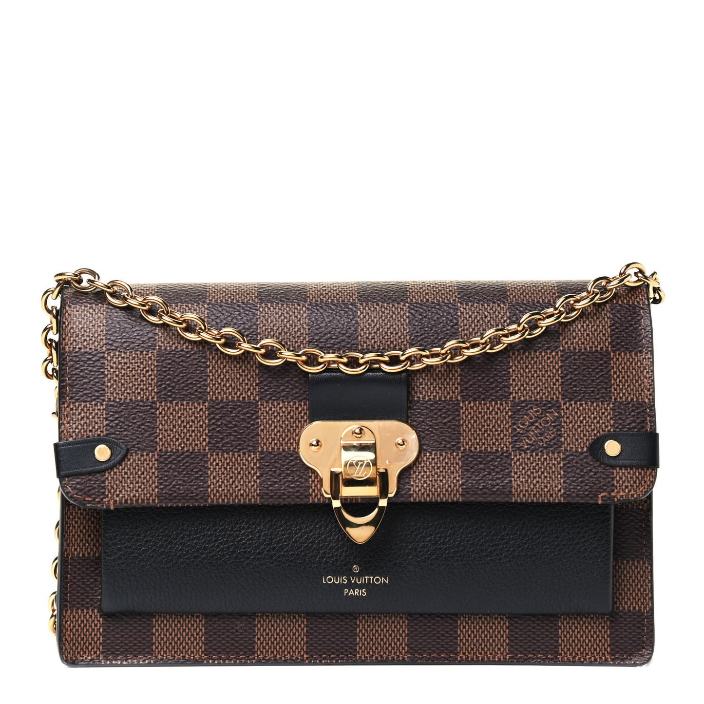 Damier Ebene Vavin Chain Wallet Black
