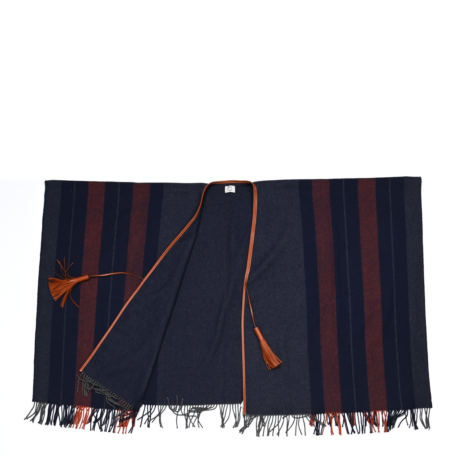 Hermes Merino Wool Cashmere Rocabar Poncho Gris 2 of 7
