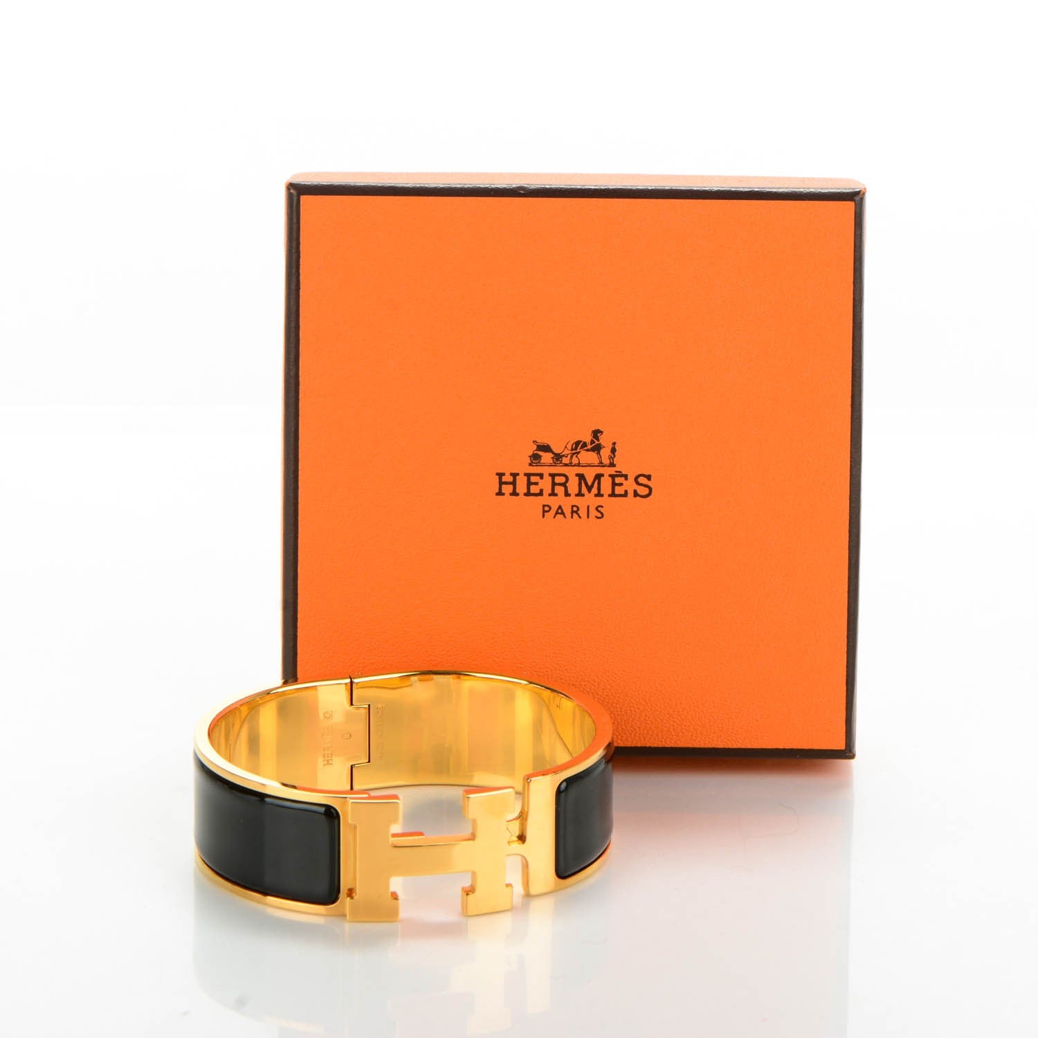 Hermes Enamel Wide Clic Clac H Bracelet PM Black 6 of 6