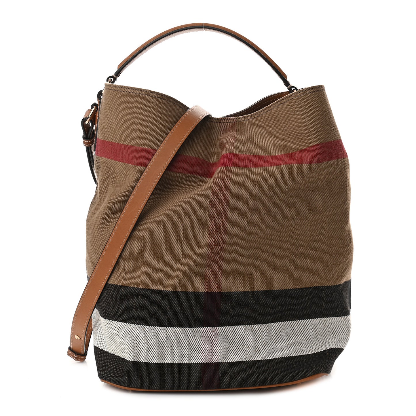 Canvas Mega Check Medium Ashby Hobo Saddle Brown