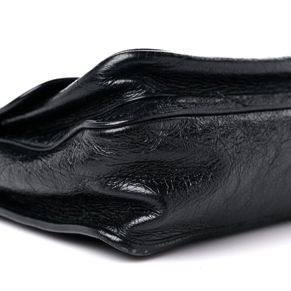 Saint Laurent Crinkled Calfskin Matelasse Monogram Medium Niki Chain Satchel Black 9 of 11