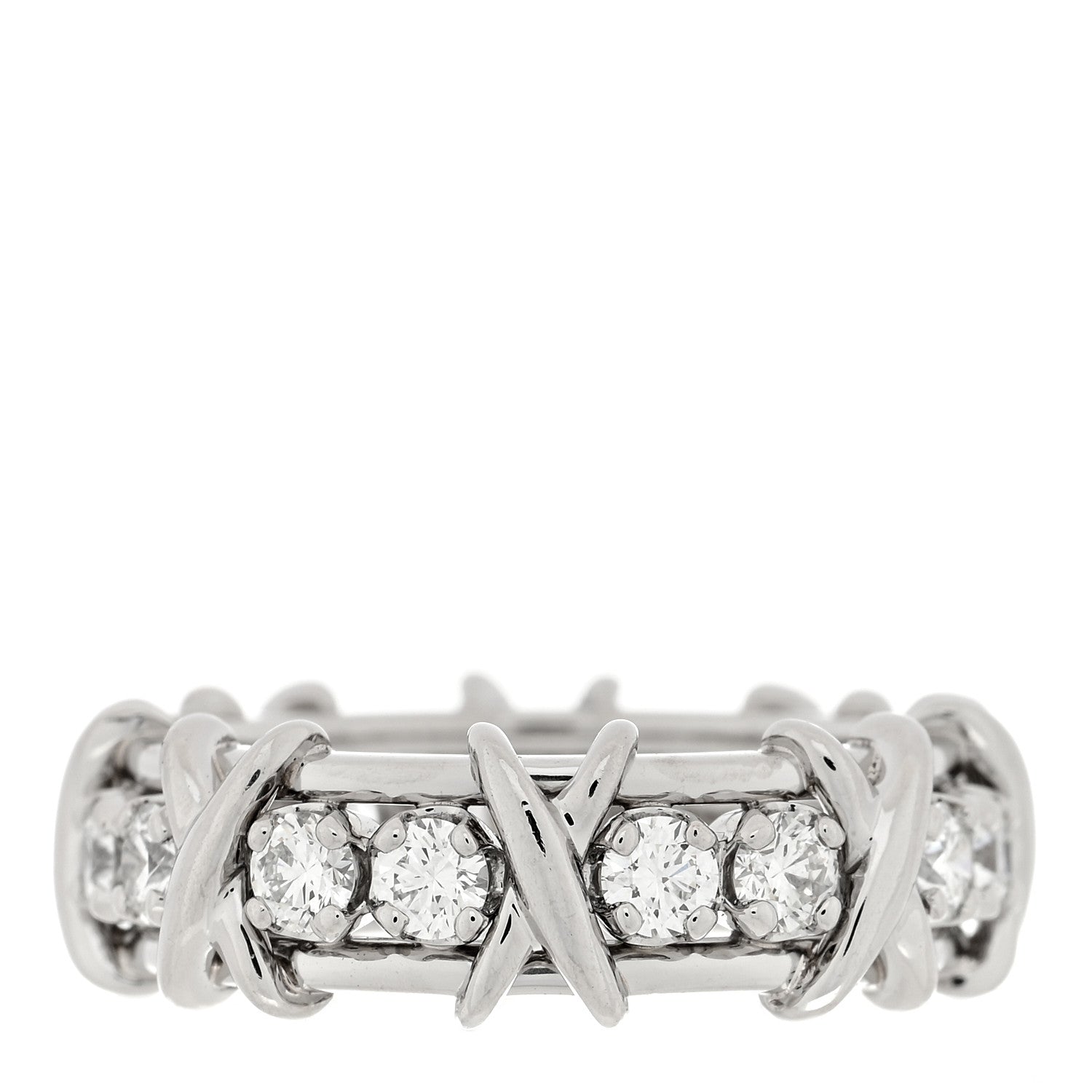 Tiffany Platinum Diamond Schlumberger Sixteen Stone Ring 50 5.5 3 of 6