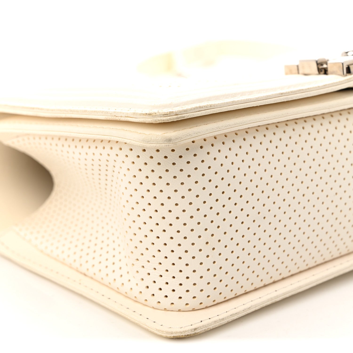 Chanel Lambskin Perforated Medium Boy Flap White 9 of 12