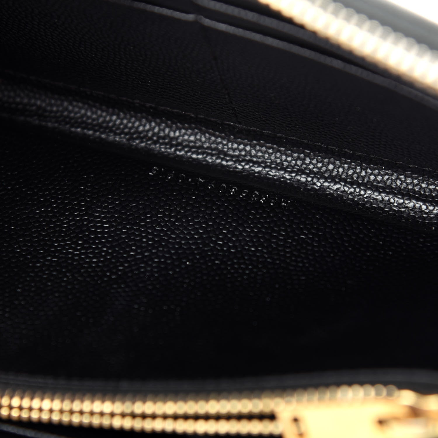 Saint Laurent Grain De Poudre Matelasse Chevron Monogram Zip Around Wallet Black 8 of 10