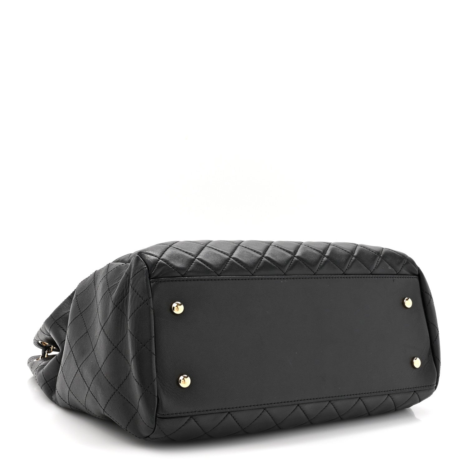 Chanel Lambskin Quilted Large Drawstring Bag Black 4 of 13
