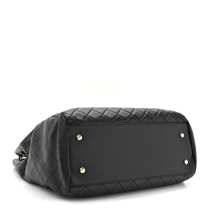 Chanel Lambskin Quilted Large Drawstring Bag Black 4 of 13