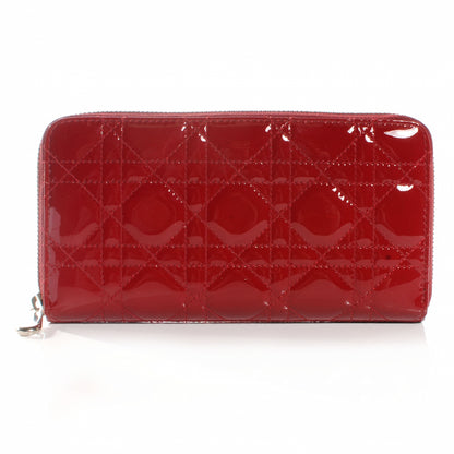 Christian Dior Patent Cannage Lady Dior Continental Wallet Red 1 of 8