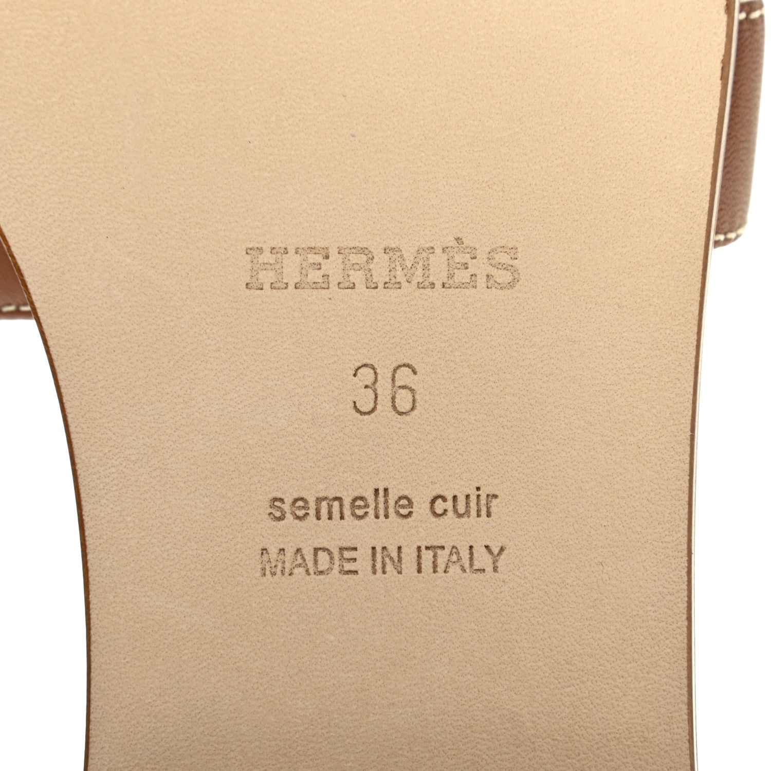 Hermes Box Calfskin Oran Sandals 36 Gold 7 of 8