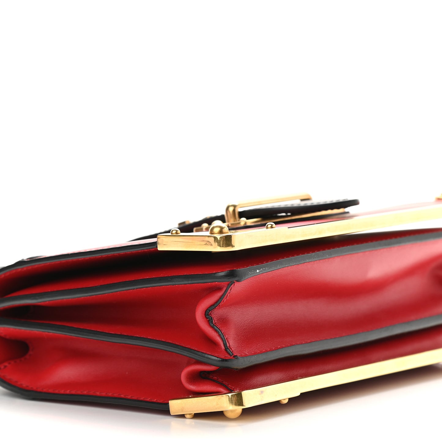 City Calfskin Saffiano Cahier Bag Fuoco Black