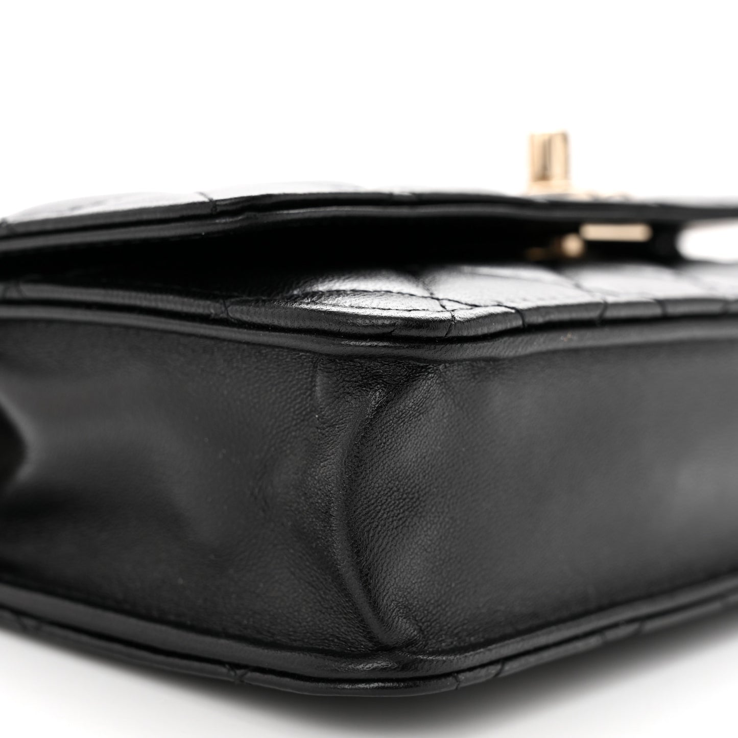 Lambskin Quilted Trendy CC Wallet On Chain WOC Black
