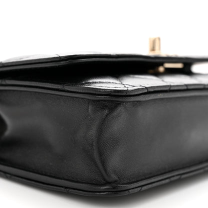 Chanel Lambskin Quilted Trendy CC Wallet On Chain WOC Black 10 of 11